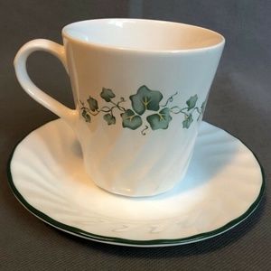 Vintage Corning Ware Corelle Callaway Ivy Tea Cup and Saucer Mug